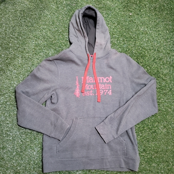 Marmot Hoodie Mens Small Green Orange Pullover SweaterSweatshirt 74 Hoody H1 - Picture 1 of 7
